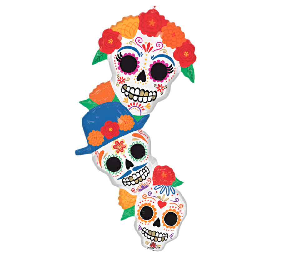 Anagram 41" Day Of The Dead Sugar Skulls Giant Multi-Balloon Foil Balloon